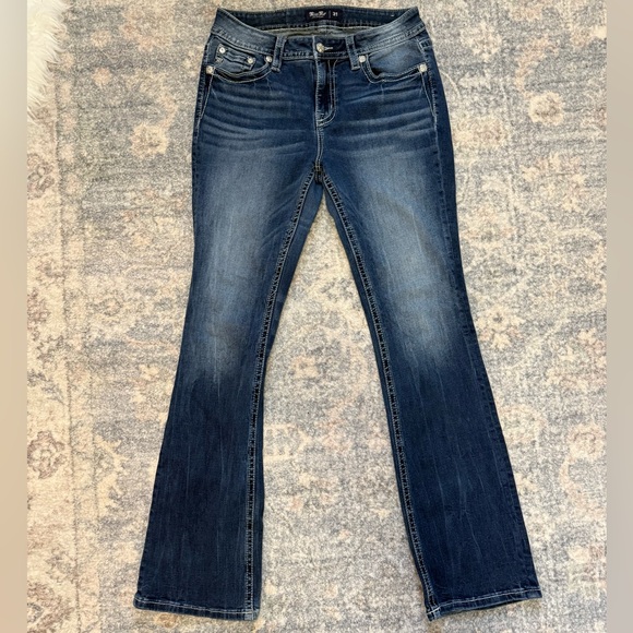 Miss me mid rise bootcut jeans size 31 embellished feathers - Picture 1 of 8